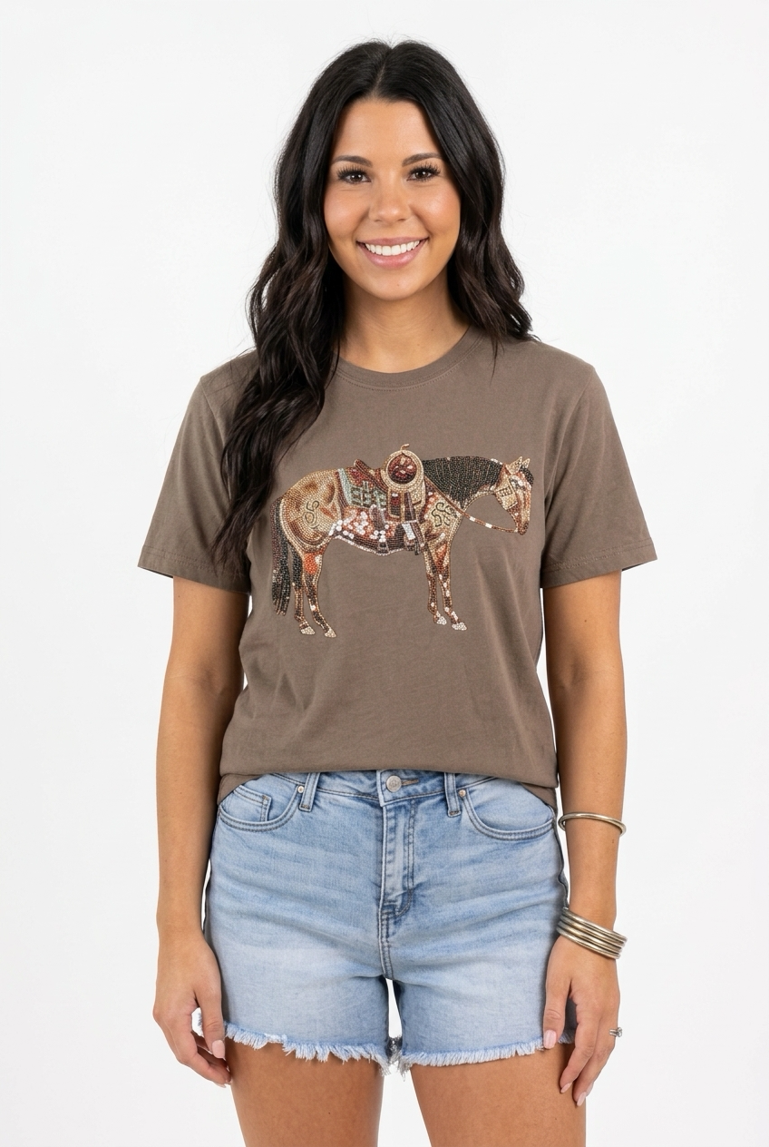 Rhinestone Cowhorse Tee