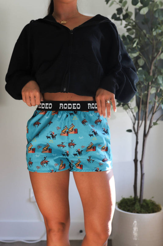 Turquoise “Vintage Cowboy” Rodeo Boxers
