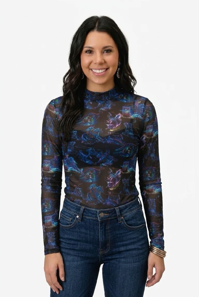 Neon Rodeo Road Mesh Top