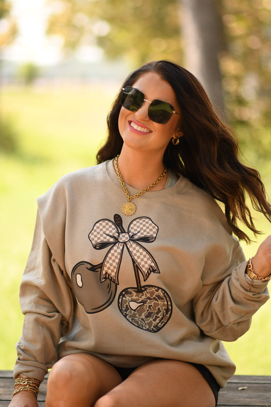 Khaki Camo Cherries Sweatshirt