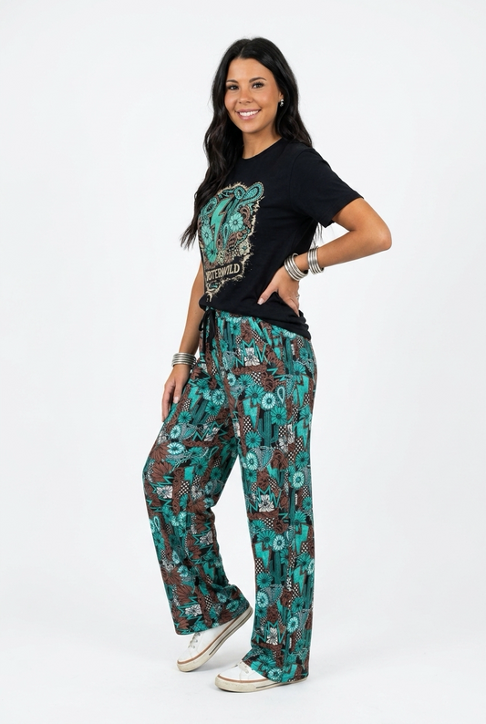 Tattoos in Turquoise Pants