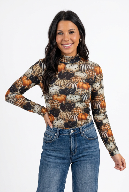 Fall Charm Mesh Top