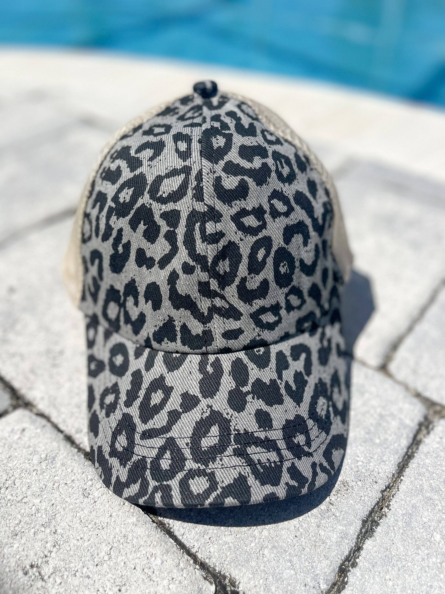 Go Wild Gray Leopard Trucker Hat