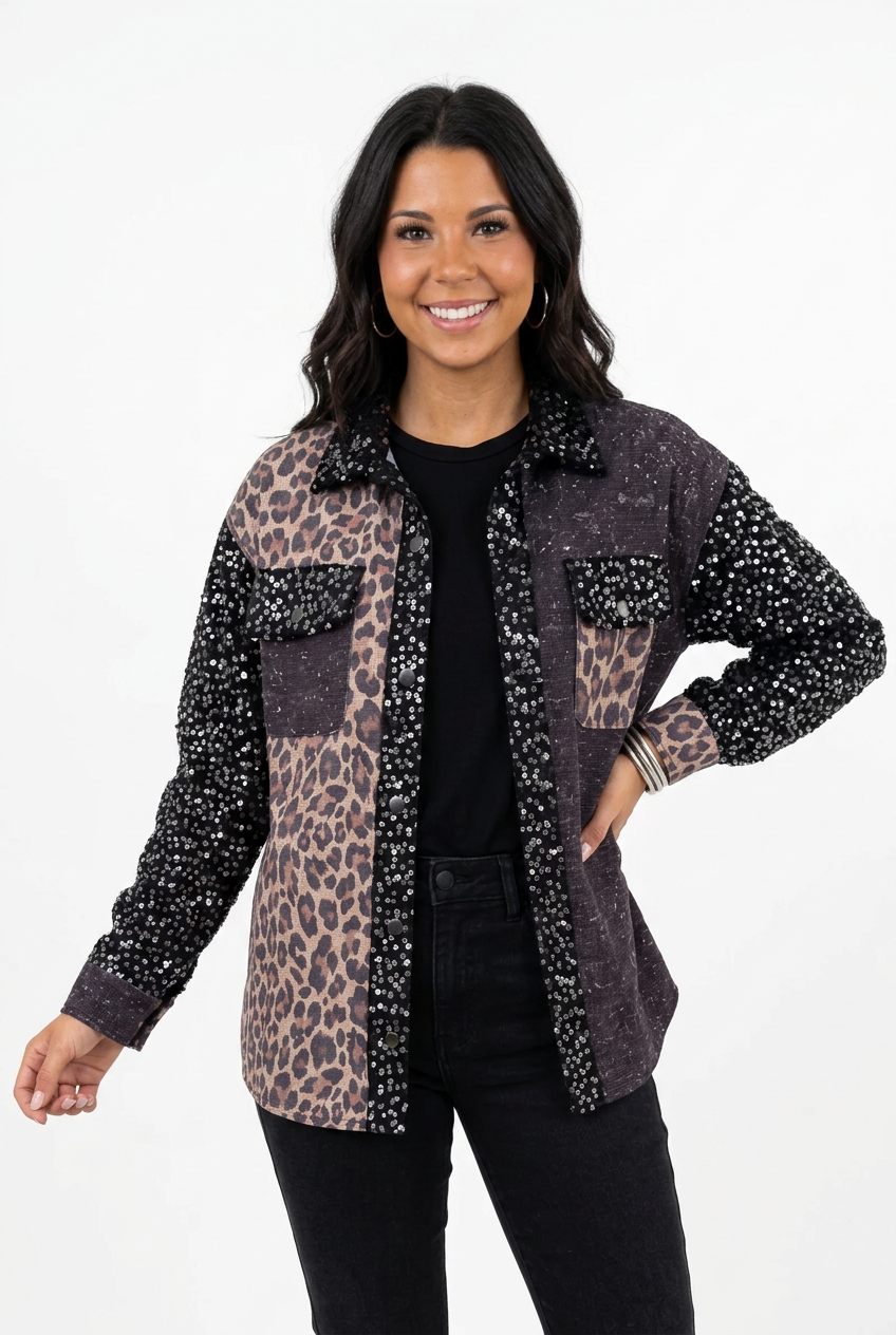 Wild Nights Leopard Shacket