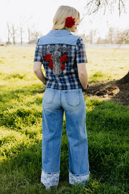 RQ Rowdy Rose Cuff Jeans