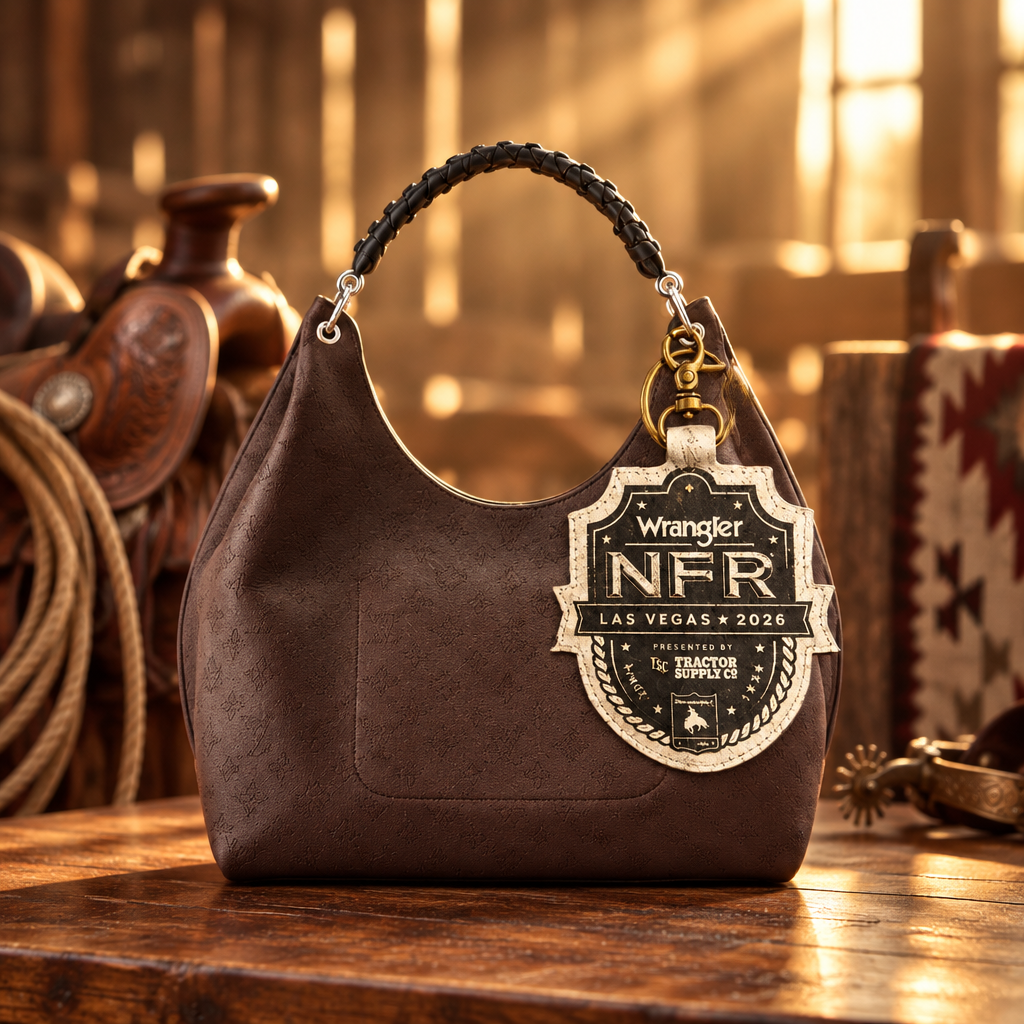 NFR Genuine Hair-On Shield Keychain Bag Charm – Official PRCA & NFR Licensed Collection