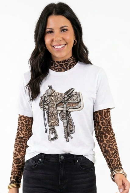 Hear Me Roar Leopard Mesh Top