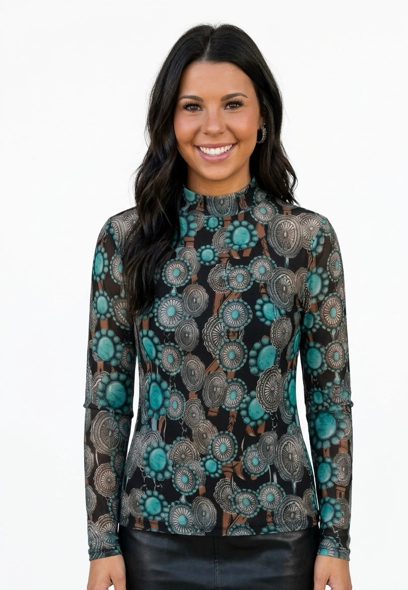 Concho Queen Mesh Top