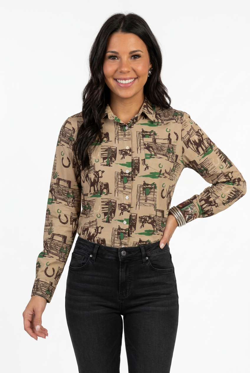 Greener Pastures Long Sleeve Pearl Snap