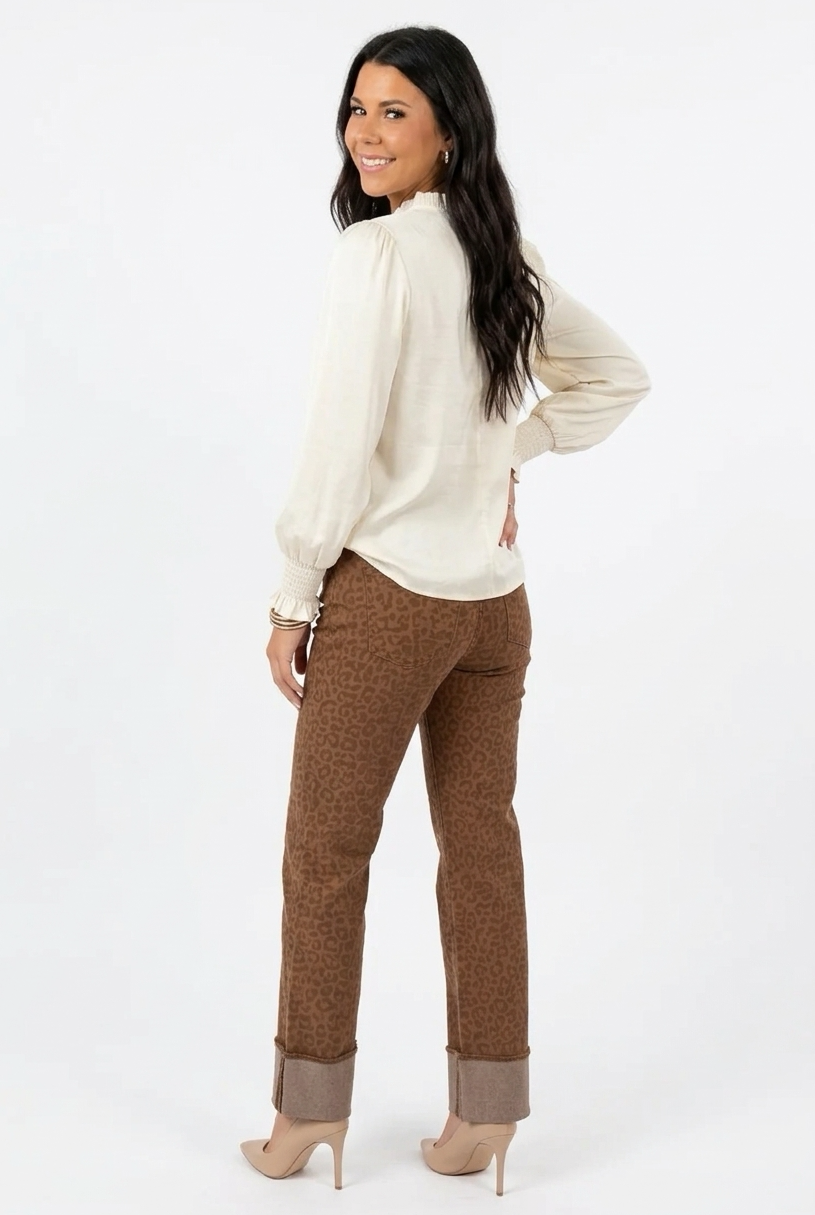 Sand Cat Cuffed Jeans