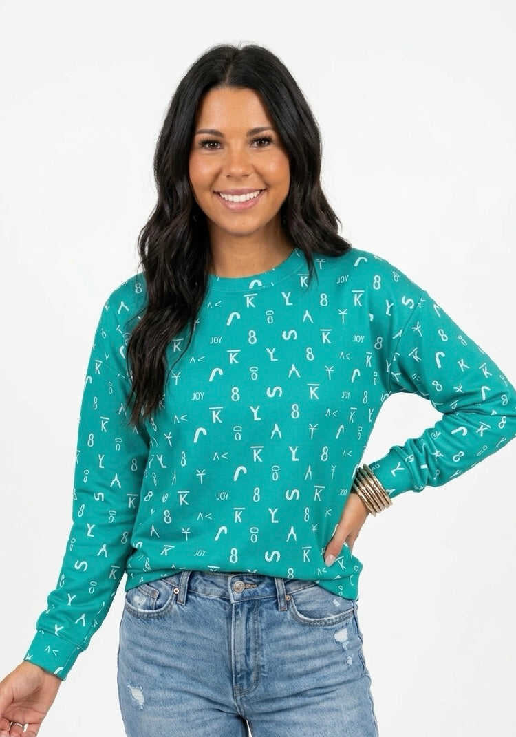 Turquoise Cattlemark Top