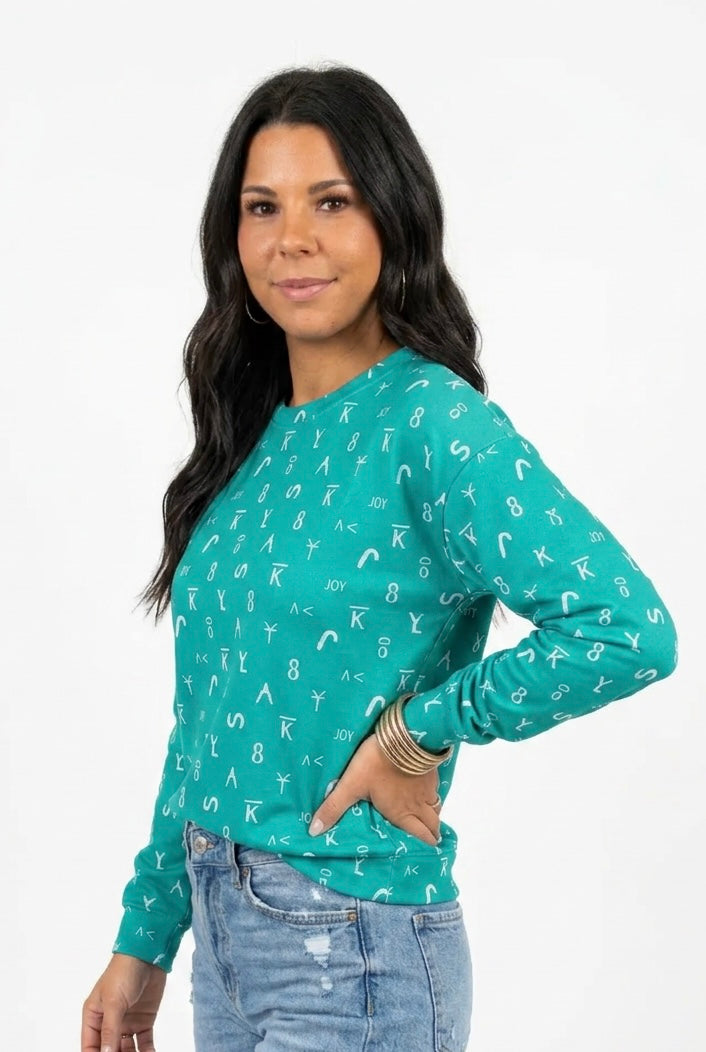 Turquoise Cattlemark Top