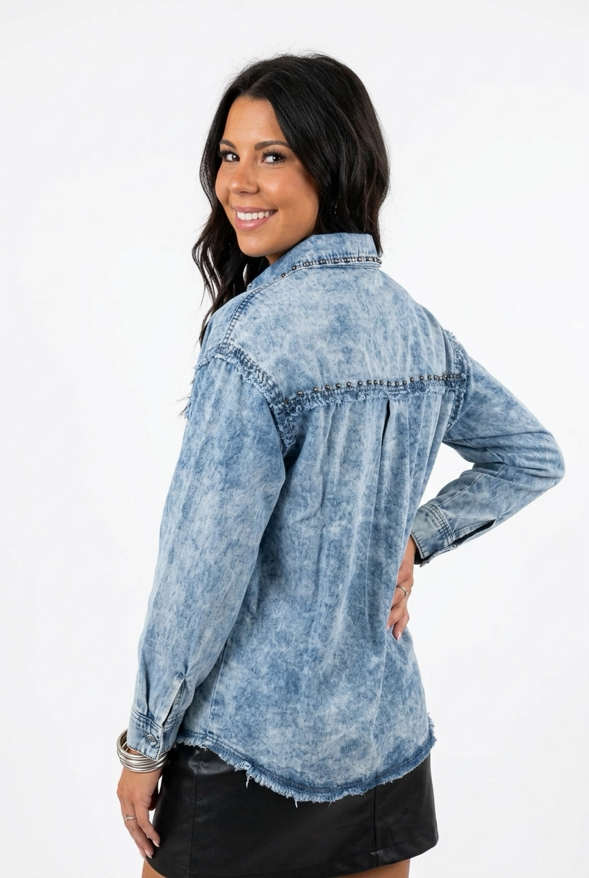 Studded Denim Shacket