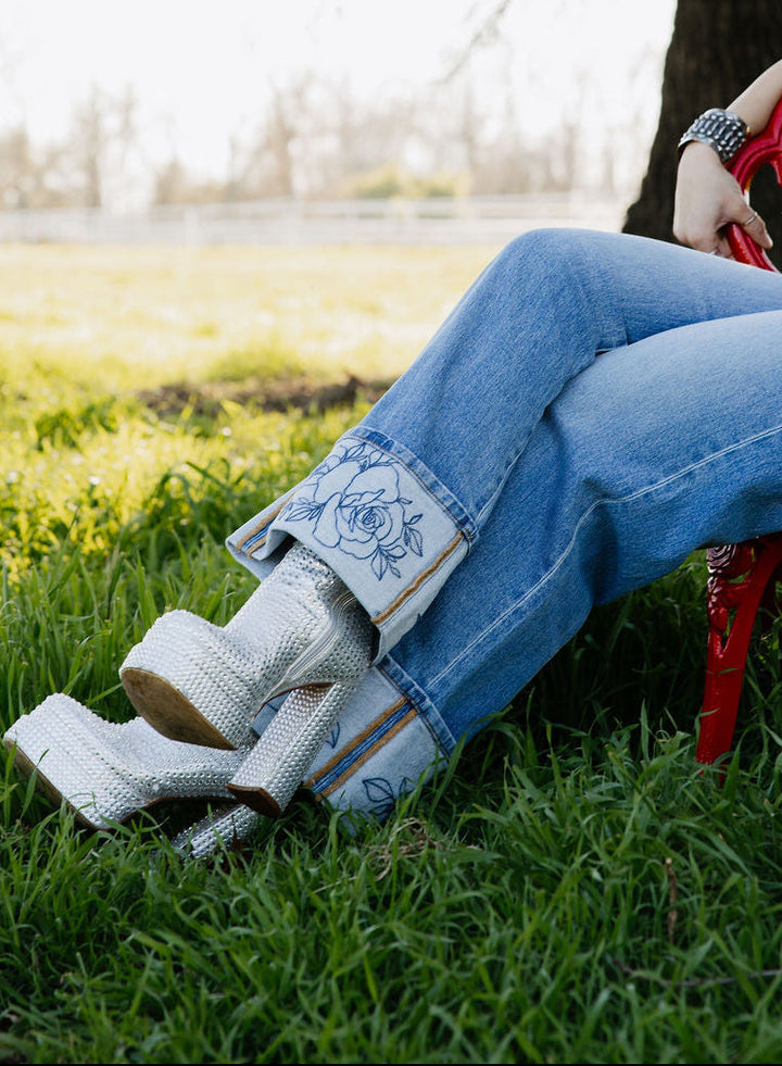 RQ Rowdy Rose Cuff Jeans