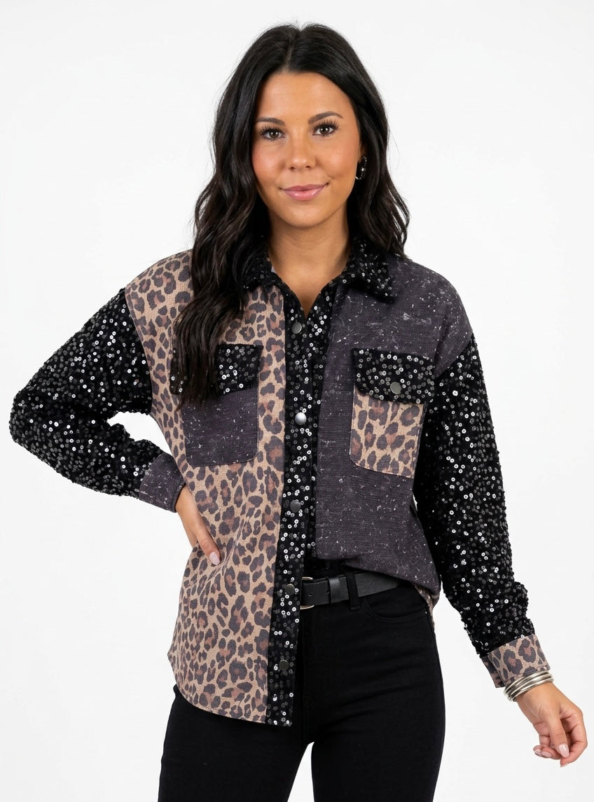 Wild Nights Leopard Shacket
