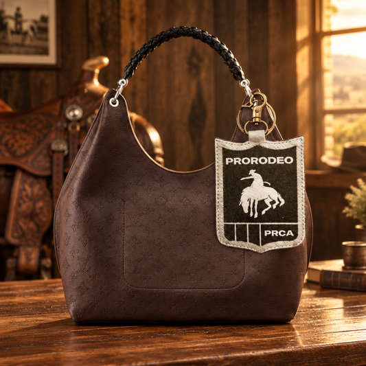 PRCA Genuine Hair-On Bucking Horse Leather Charm – Official PRCA & NFR Licensed Collection