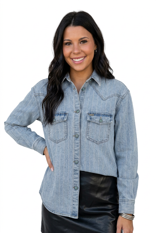 Silver Spur Rhinestone Shacket