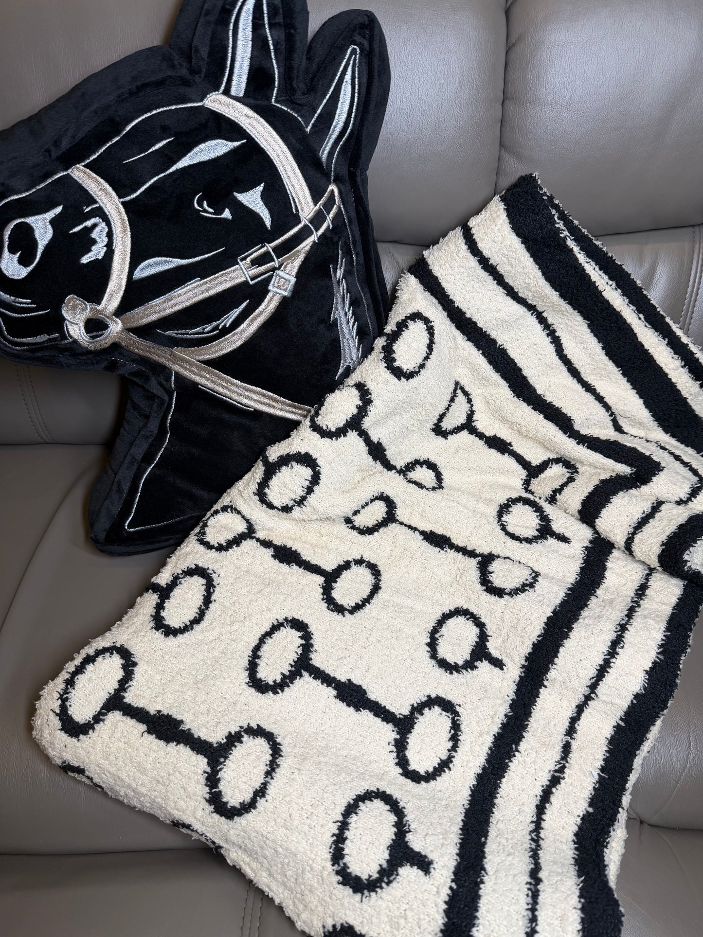 Reversible Horse Bit Blanket - Polyester, Microfiber (50in x 60in)