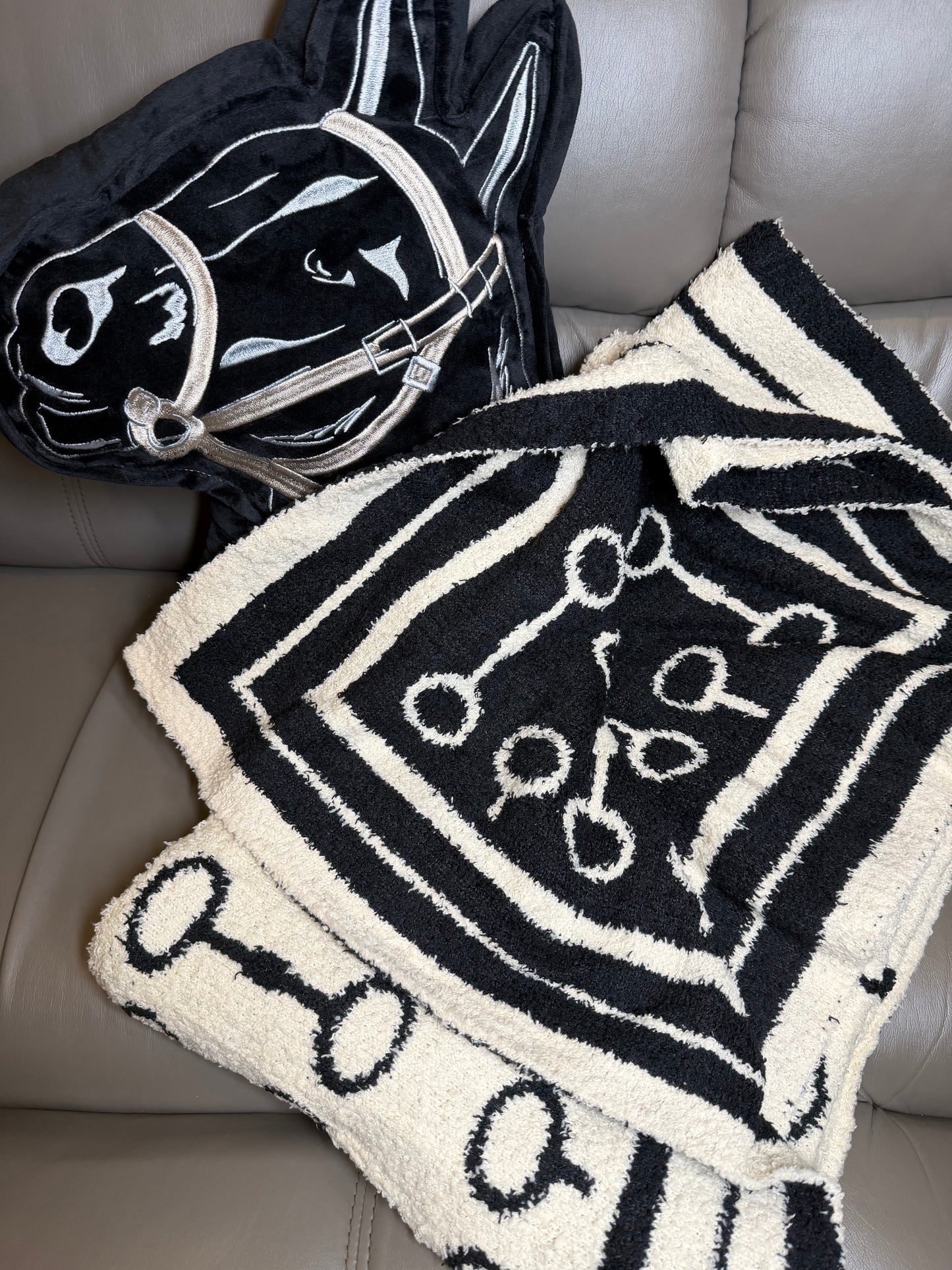 Reversible Horse Bit Blanket - Polyester, Microfiber (50in x 60in)