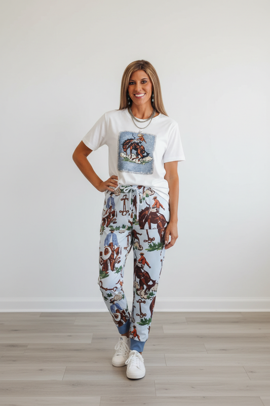 Vintage Ranch Denim Bronc Tee