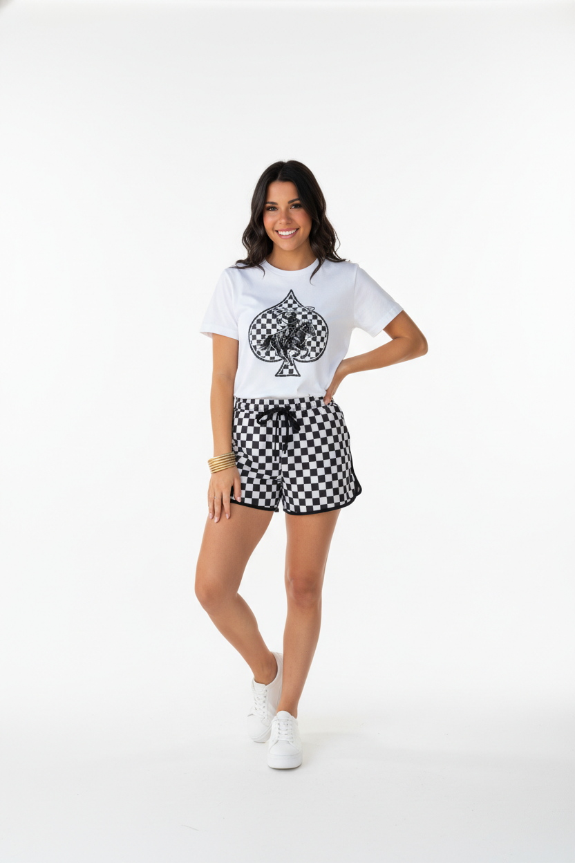 Checkered Ropin’ Spade Tee