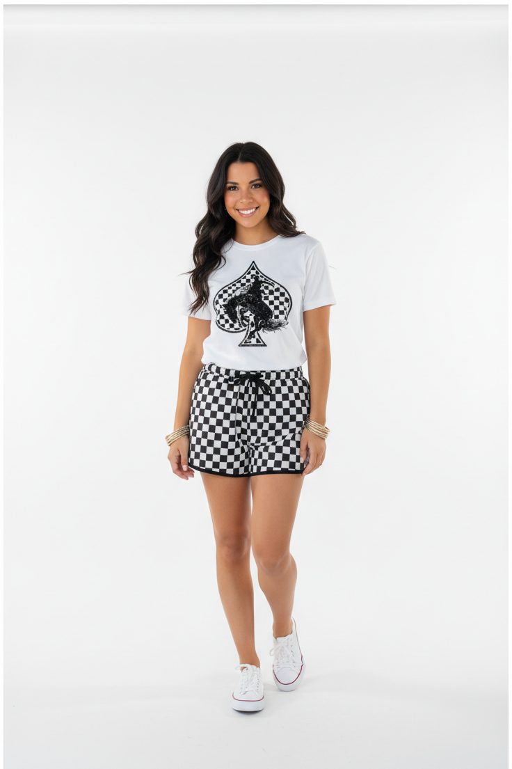 Checkered Bronc Spade Tee