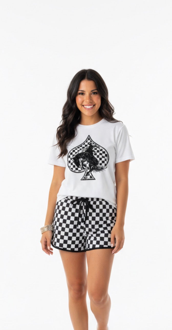 Checkered Bronc Spade Tee