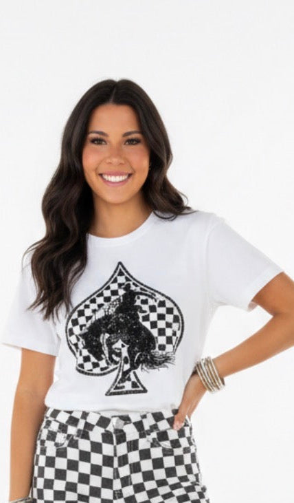 Checkered Bronc Spade Tee