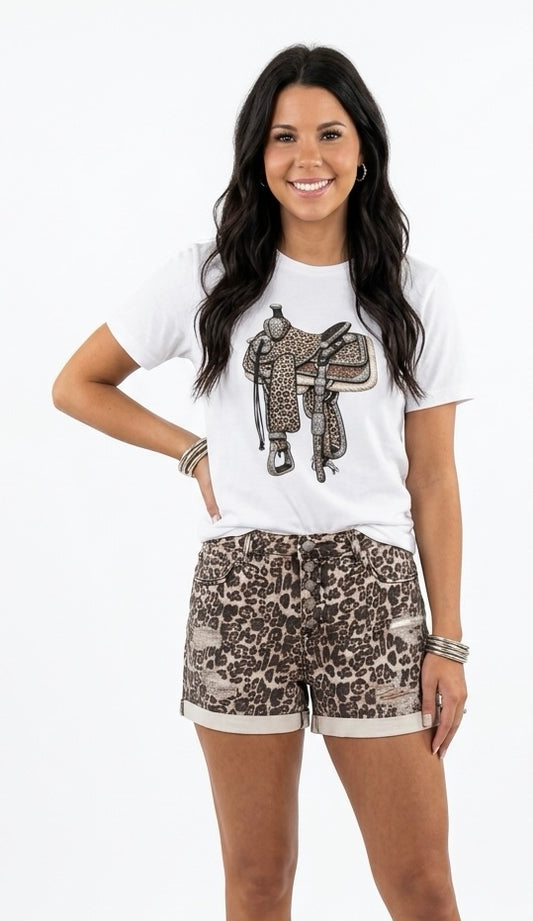 Saddle Up Leopard Tee