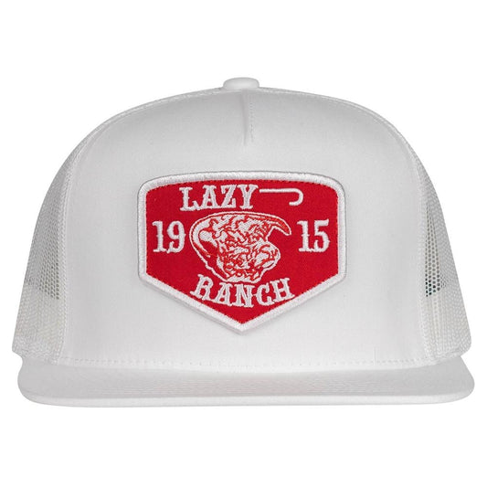 LJR White Red Ranch Trucker