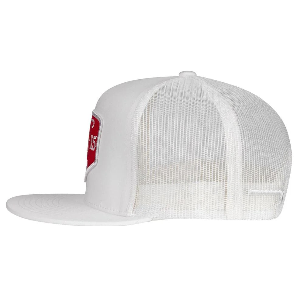 LJR White Red Ranch Trucker