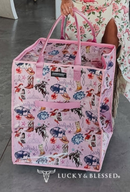 Large Pink Pin-Up EasyHaul Rolling Foldable Tote Bag