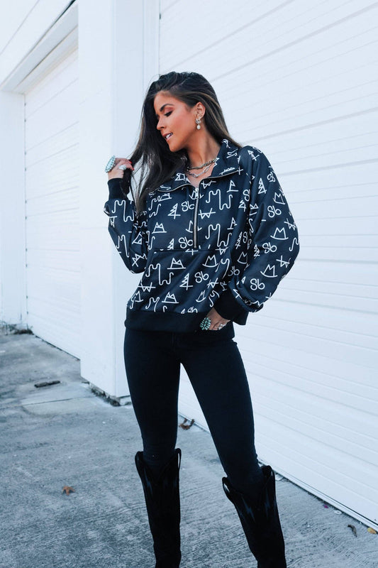 Black Brands Half Zip Pullover
