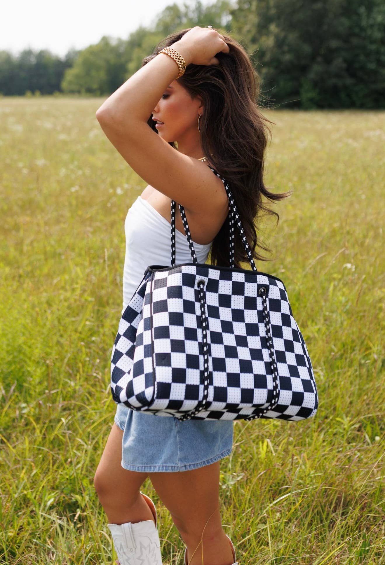Checkerboard Tote – Black & White