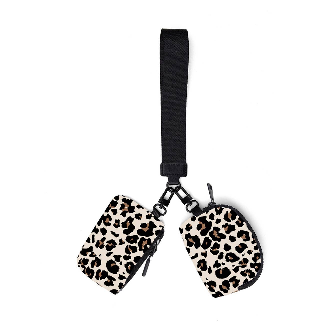 Leopard Dual Pouch Wristlet