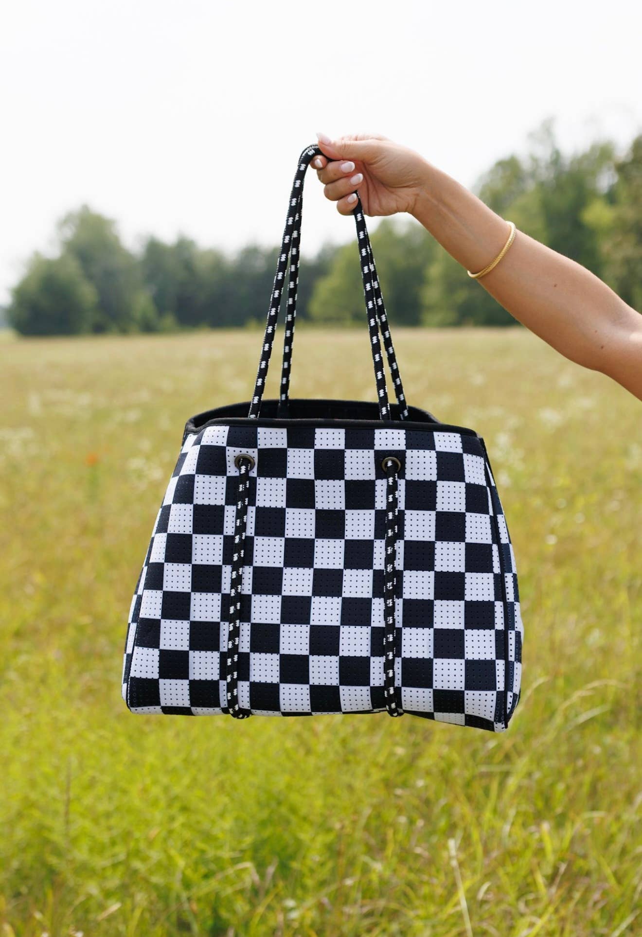 Checkerboard Tote – Black & White
