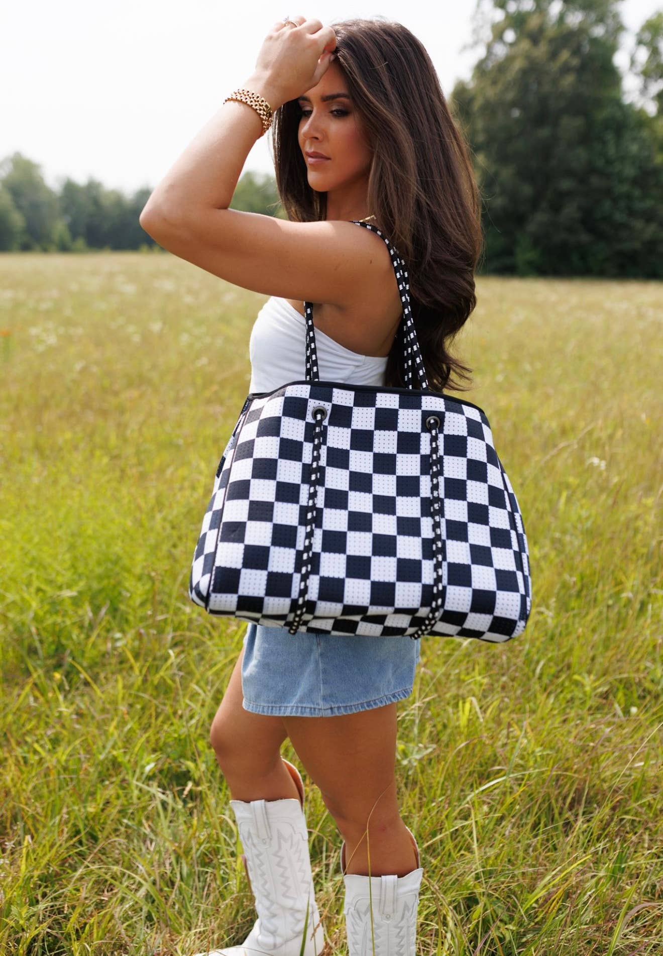 Checkerboard Tote – Black & White