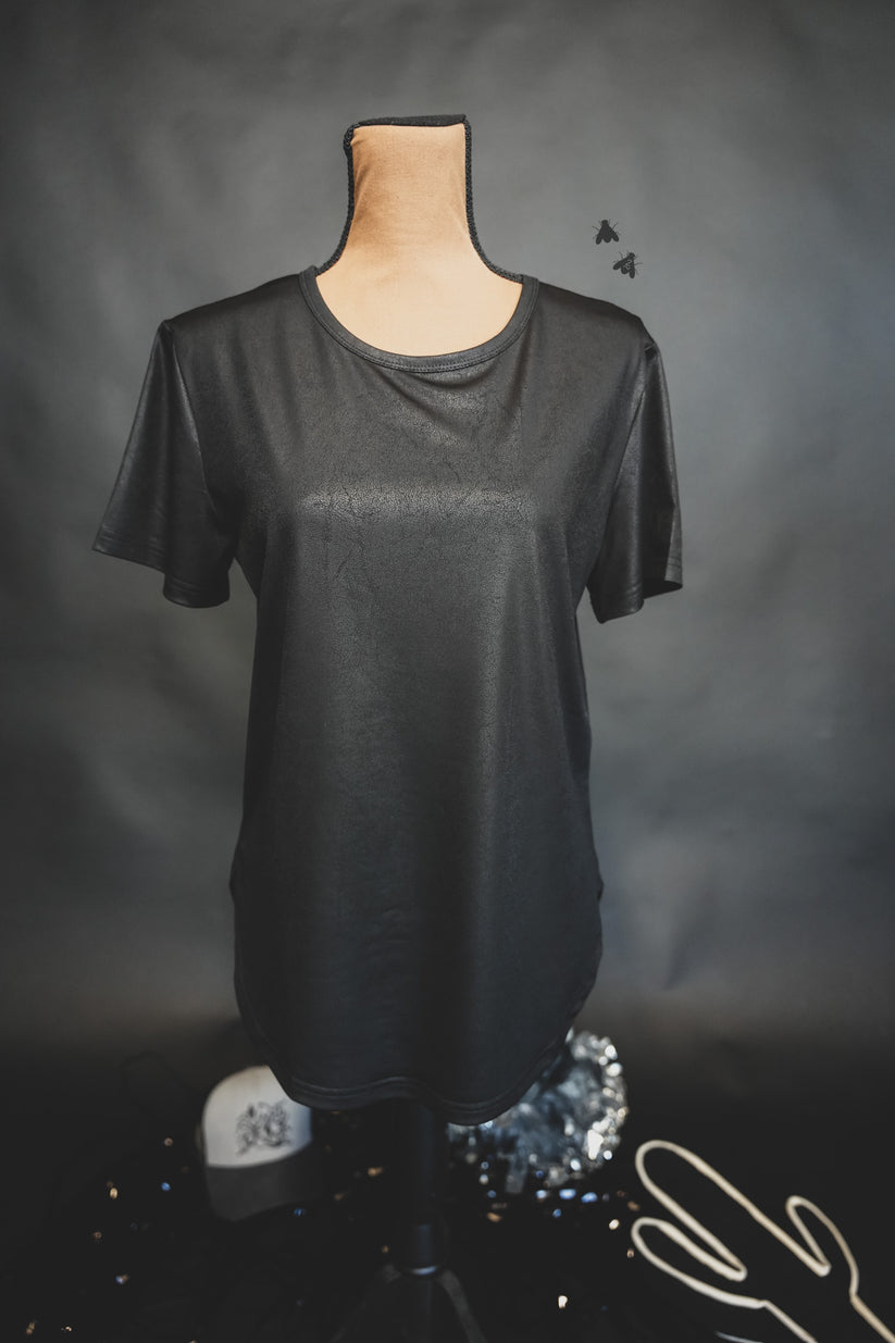 Swanky Leather Midnight Top