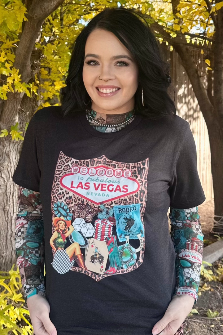 Viva Las Vegas Cowgirl Graphic Tee