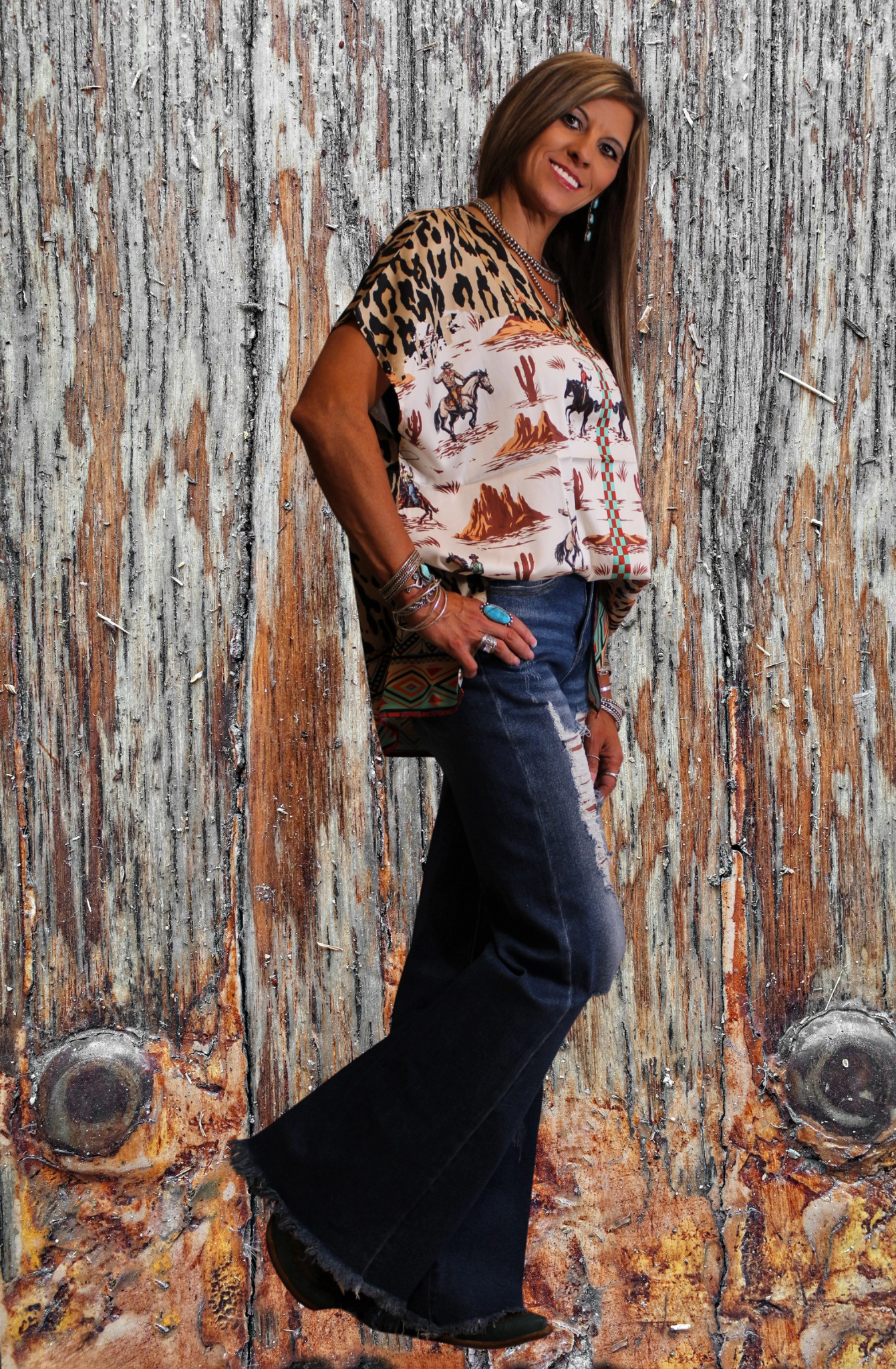 Leopard Punchy Poncho Top