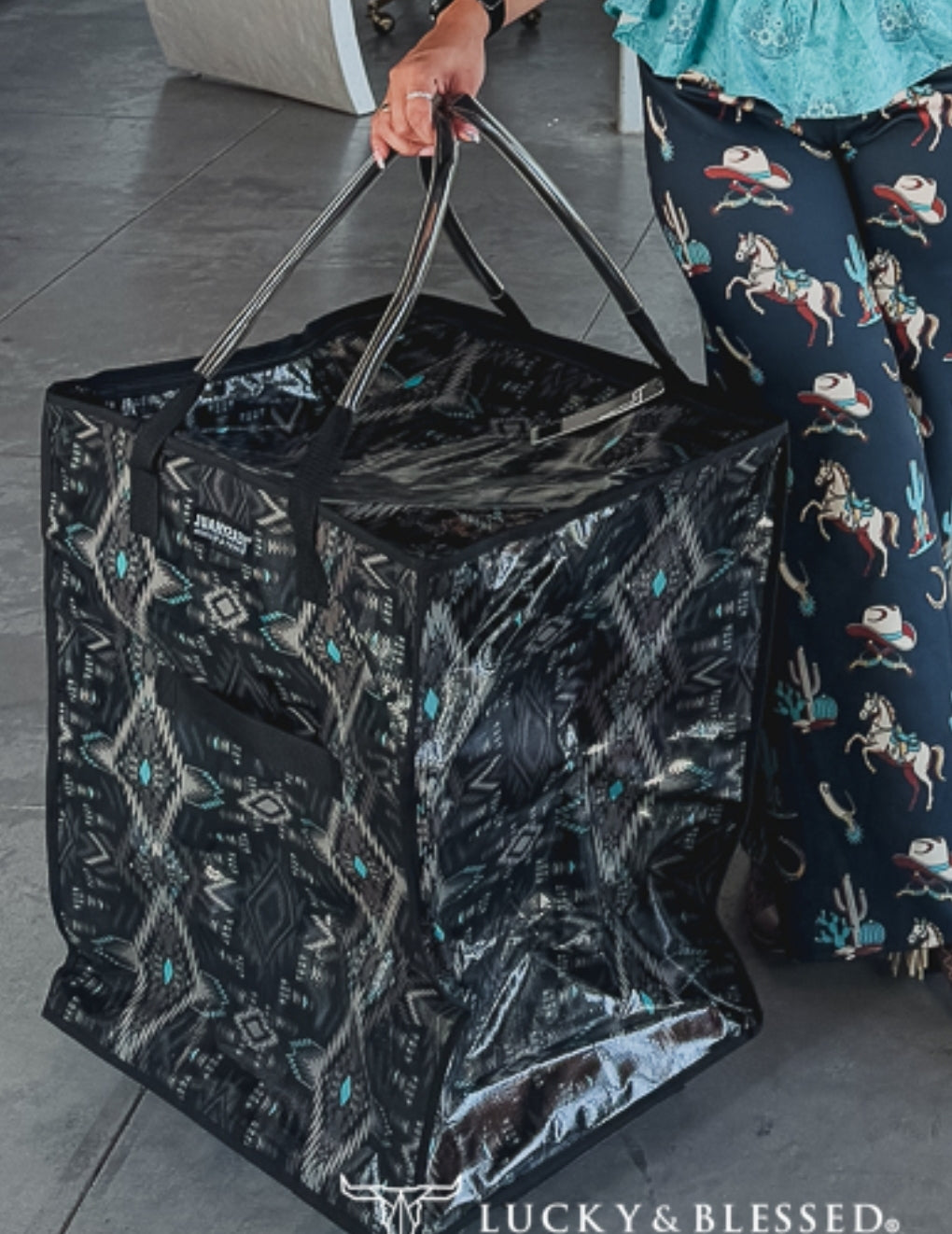 Large Aztec EasyHaul Rolling Foldable Tote Bag