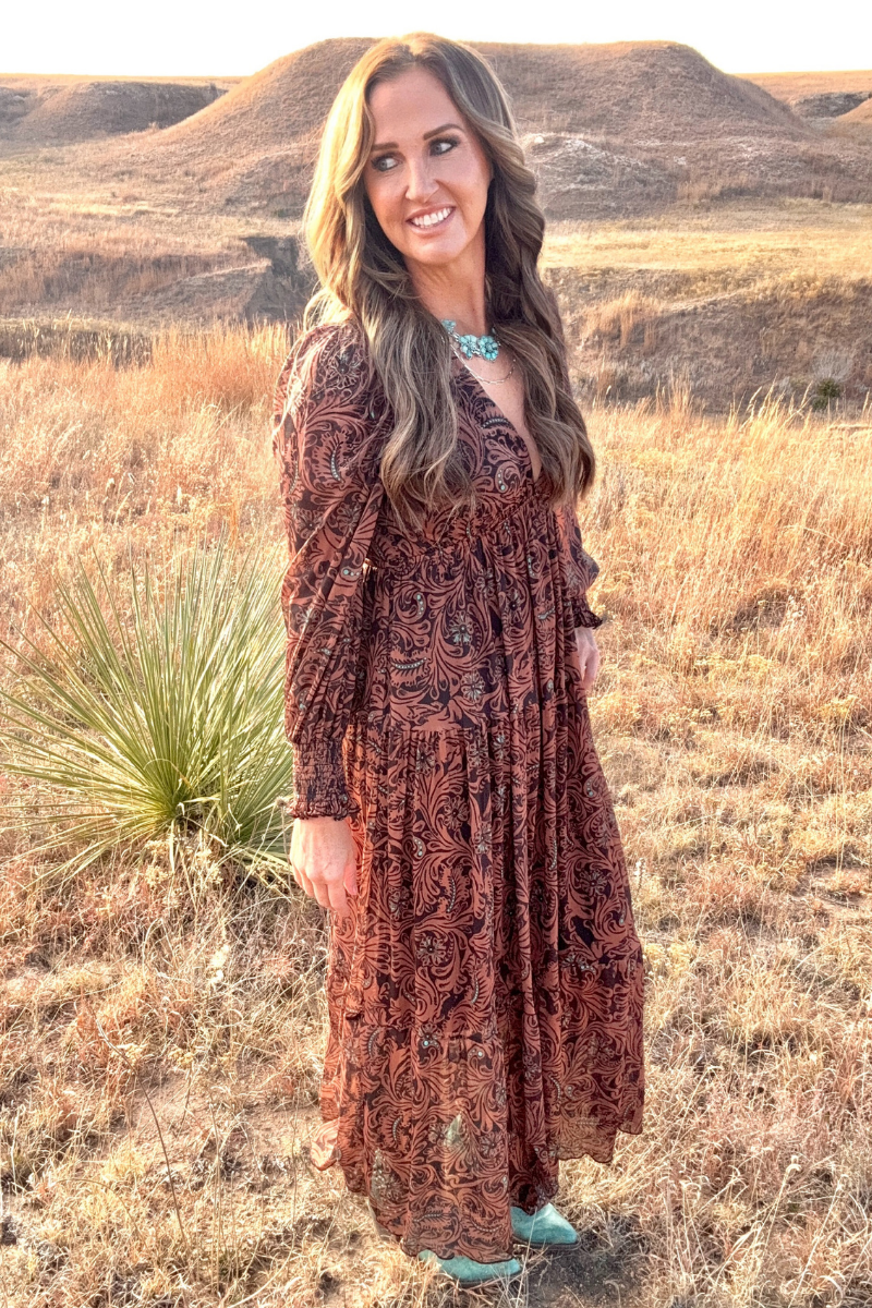 Western Dreams Dress - Tooled with Turquoise 