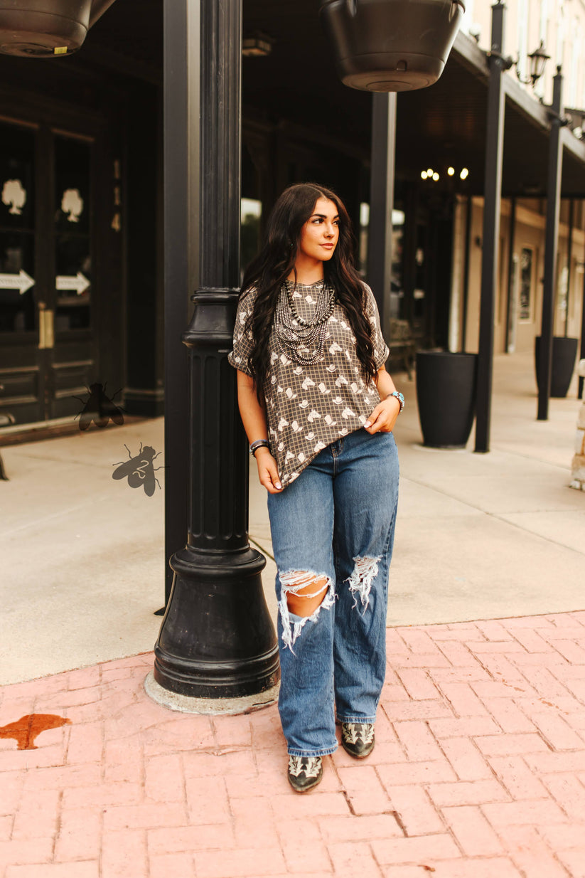 Grit N Grind Western Graphic Top