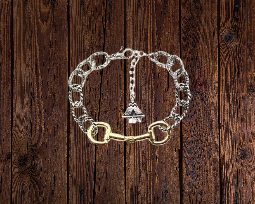 Western Snaffle Bit Two Tone Chain Bracelet