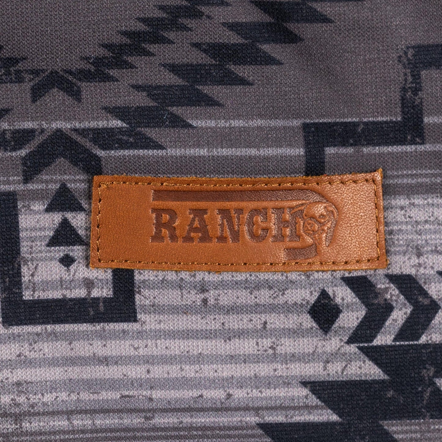Aztec Long Sleeve Hoodie – Charcoal Grey | Lazy J Ranch
