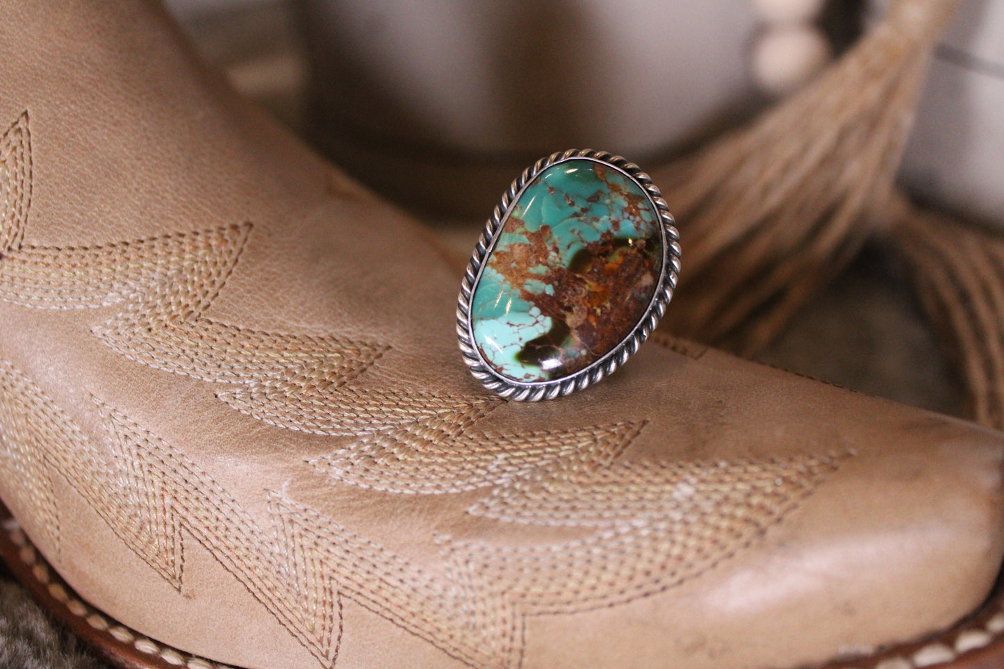 Royston Ribbon Turquoise Adjustable Ring – Donovan Skeet