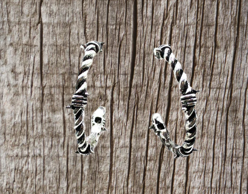 Western Barbed Wire Hoop Earring