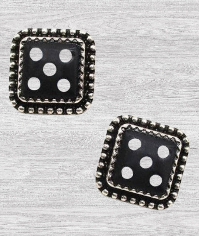 DICE POST EARRINGS