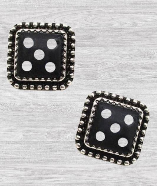 DICE POST EARRINGS