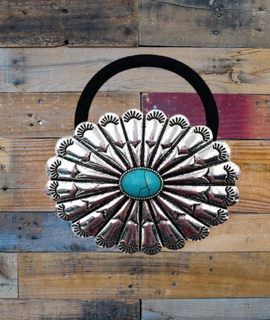 CONCHO TURQUOISE STONE HAIR TIE